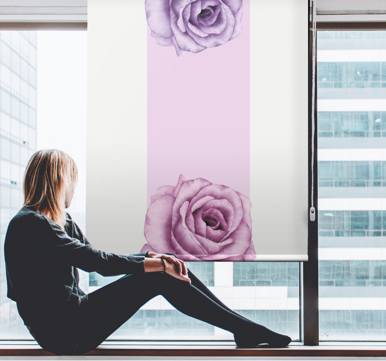 盲人花草紫色玫瑰点缀 - TenStickers