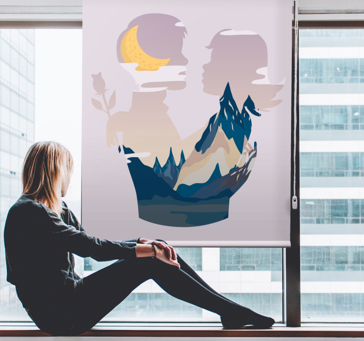 原有的盲人夜晚山脉场景 - TenStickers