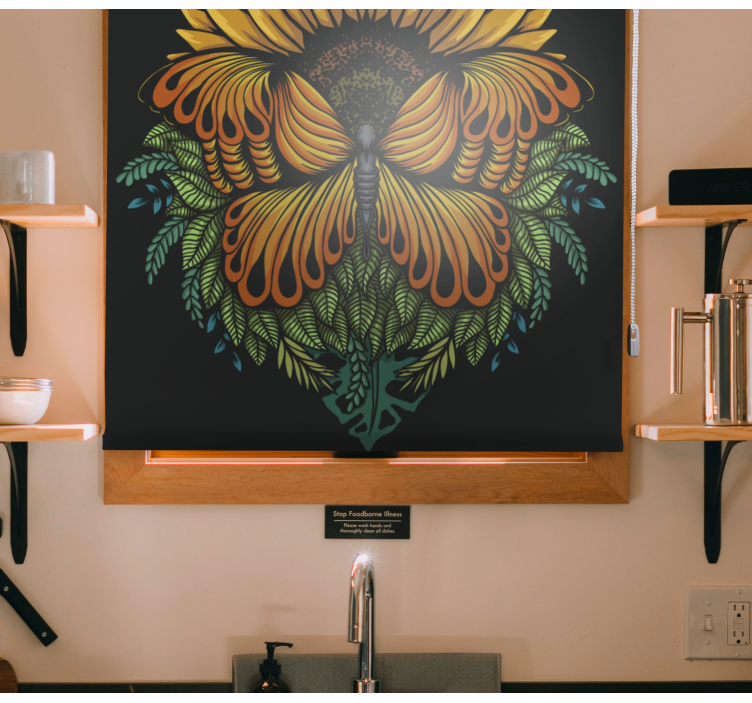 蝶形盲道与向日葵图案相结合 - TenStickers