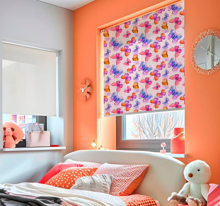 蝶形卷簾道 彩色水彩 - TenStickers