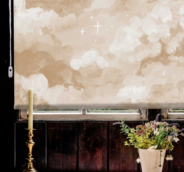 云雾缭绕的盲人平静的棕色图案 - TenStickers