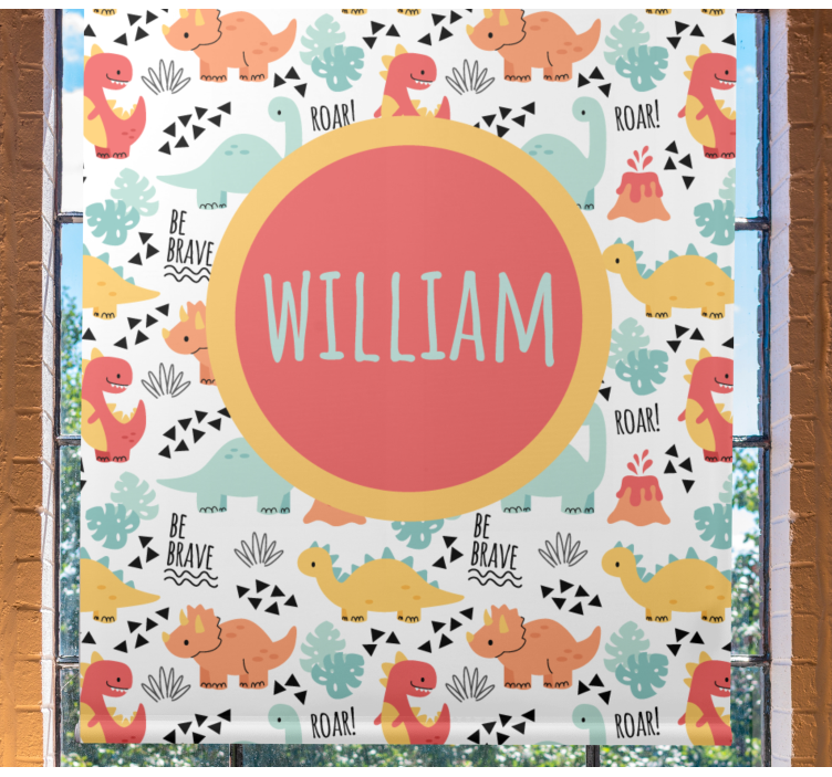 盲人与恐龙，宝宝恐龙带圆形名字 - TenStickers