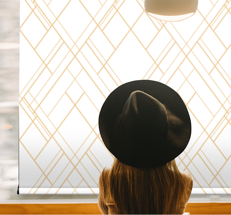 优雅的盲人与几何金色线条相结合 - TenStickers