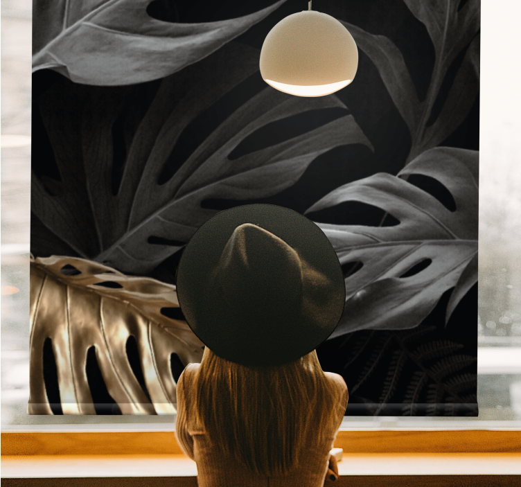 优雅的热带树叶主卧室百叶窗 - TenStickers