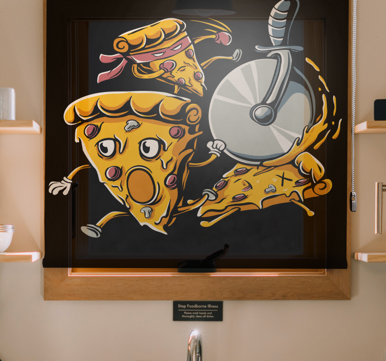 有趣的卷簾 动画披萨片 - TenStickers