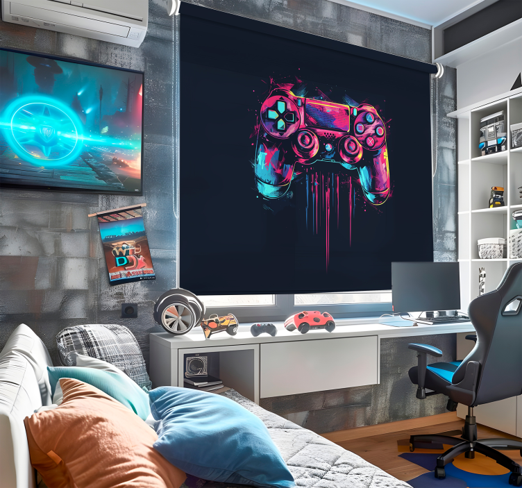 极客卷簾 蓝色和粉色控制 - TenStickers