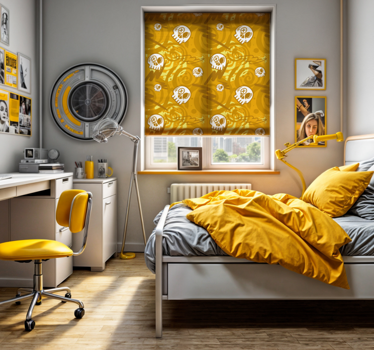 卷簾青少年 带有头骨的涂鸦 - TenStickers