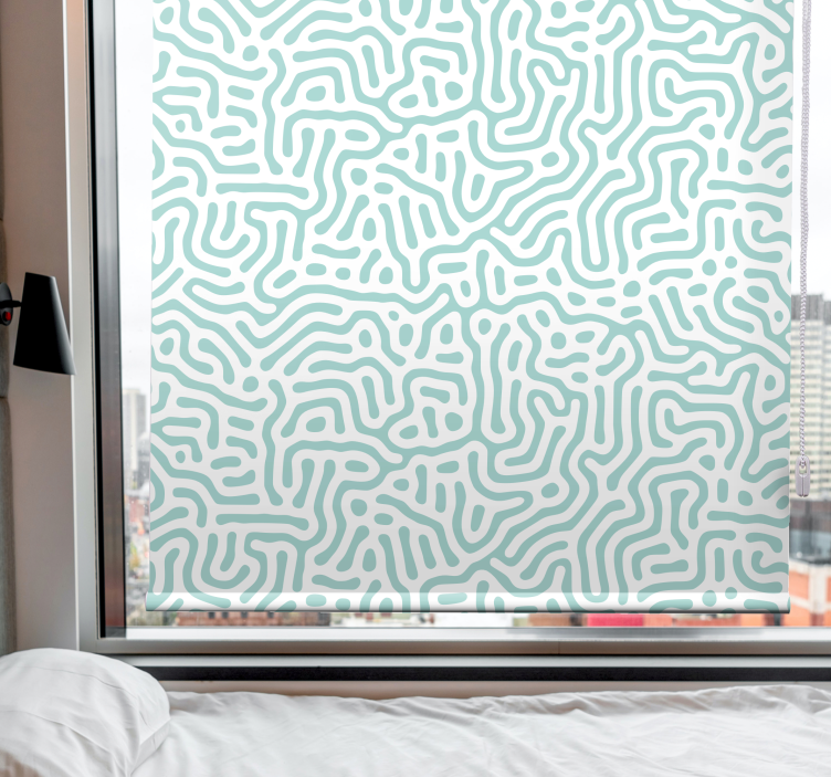 绿色和白色的自然图案和植物卷簾 - TenStickers