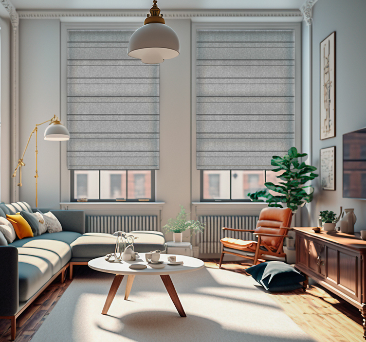 卷簾客厅设计 灰色条纹 - TenStickers