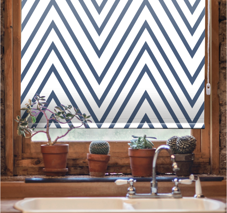 汉普顿风格线条图案现代卷簾 - TenStickers