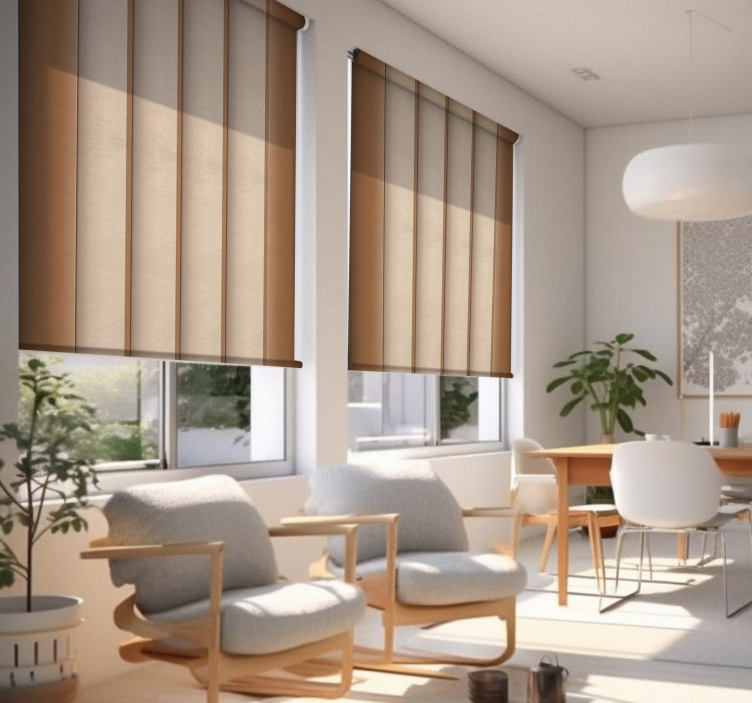 卷簾 浅褐色 日本面板纹理 - TenStickers