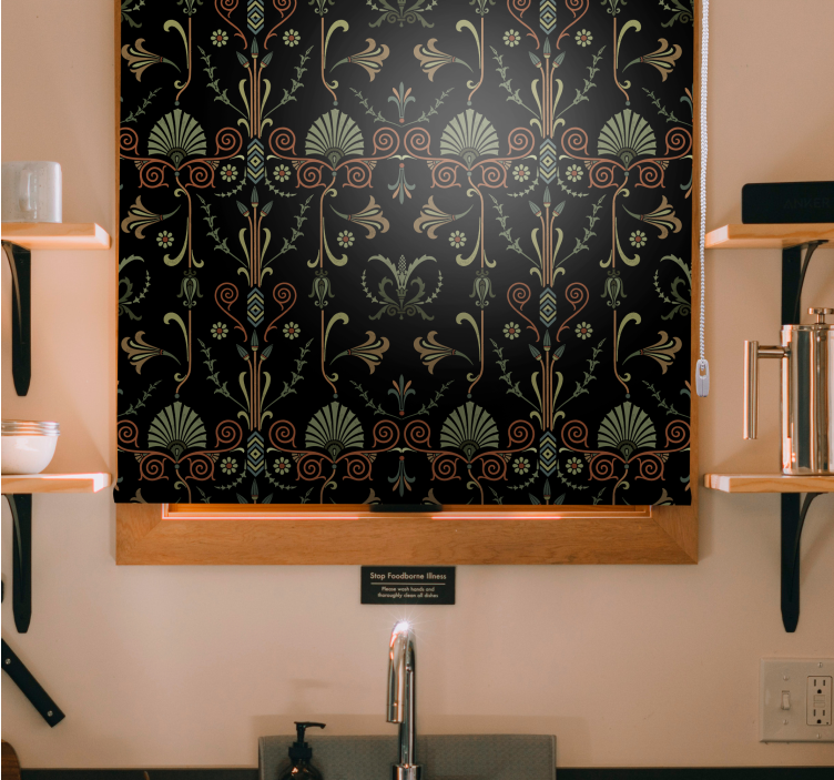 盲人厨房优雅的叶子图案 - TenStickers