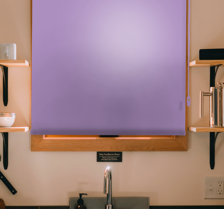 淡紫色紫罗兰色素色优雅卷簾 - TenStickers