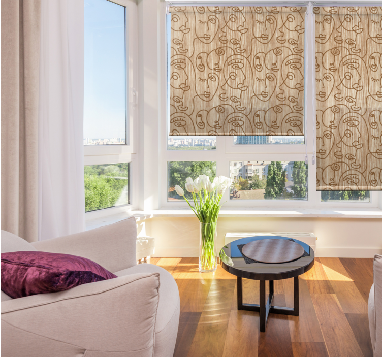 现代盲人抽象面孔图案 - TenStickers