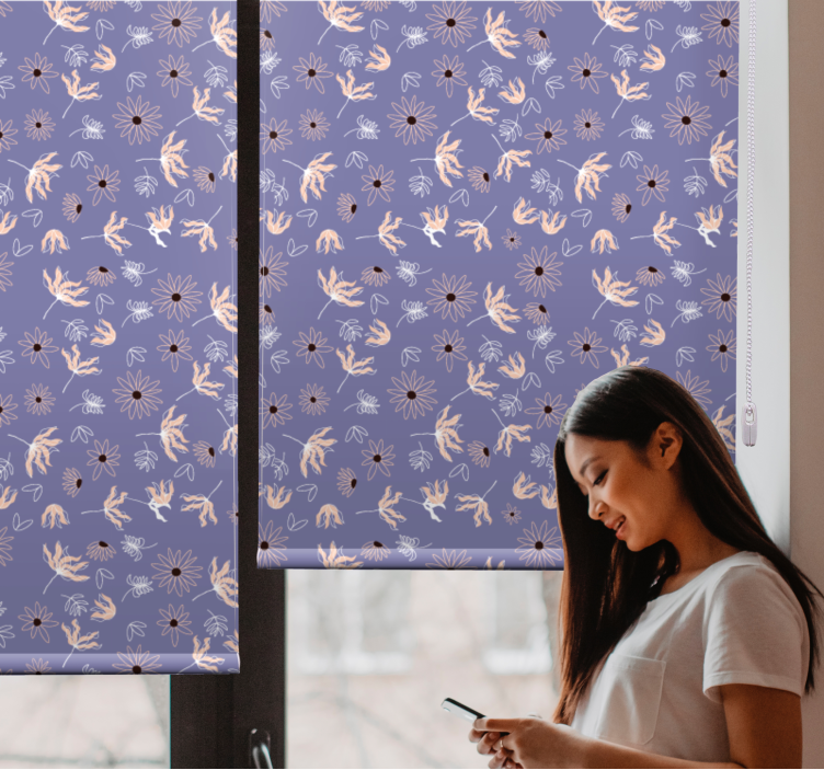 橙色和紫色抽象青少年卷簾 - TenStickers