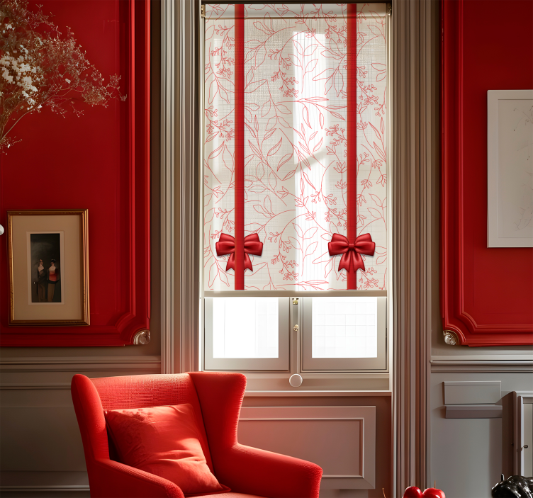 浪漫的卷簾 花卉图案与领带 - TenStickers