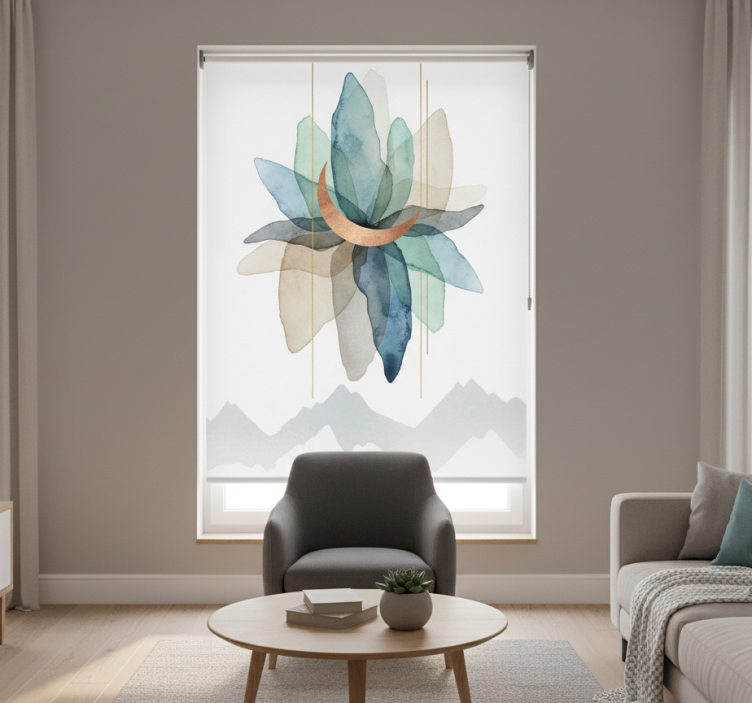 斯堪的纳维亚/北欧盲人抽象色彩山景 - TenStickers