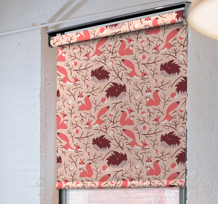 松鼠和刺猬北欧卷簾 - TenStickers