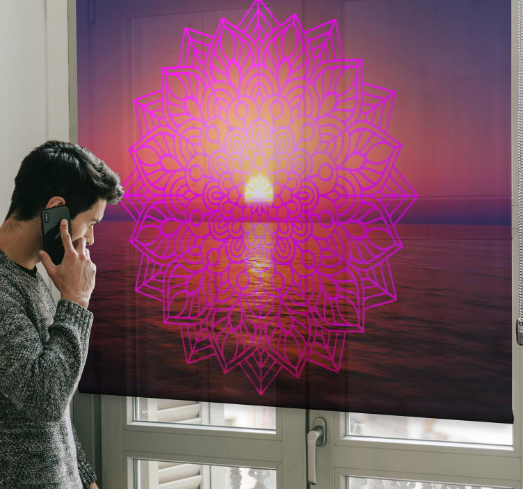 阳光明媚的曼陀罗禅客厅卷簾 - TenStickers