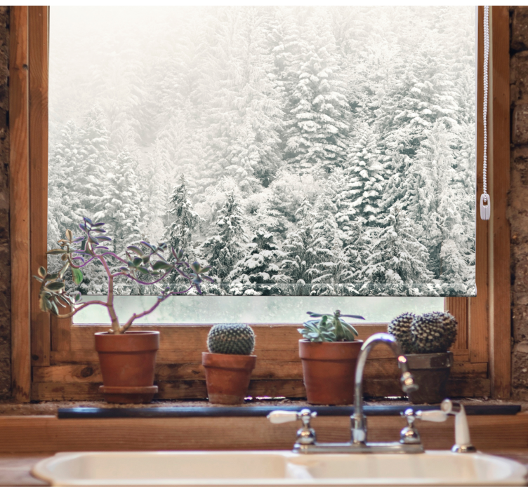 有树的百叶窗覆盖雪松 - TenStickers