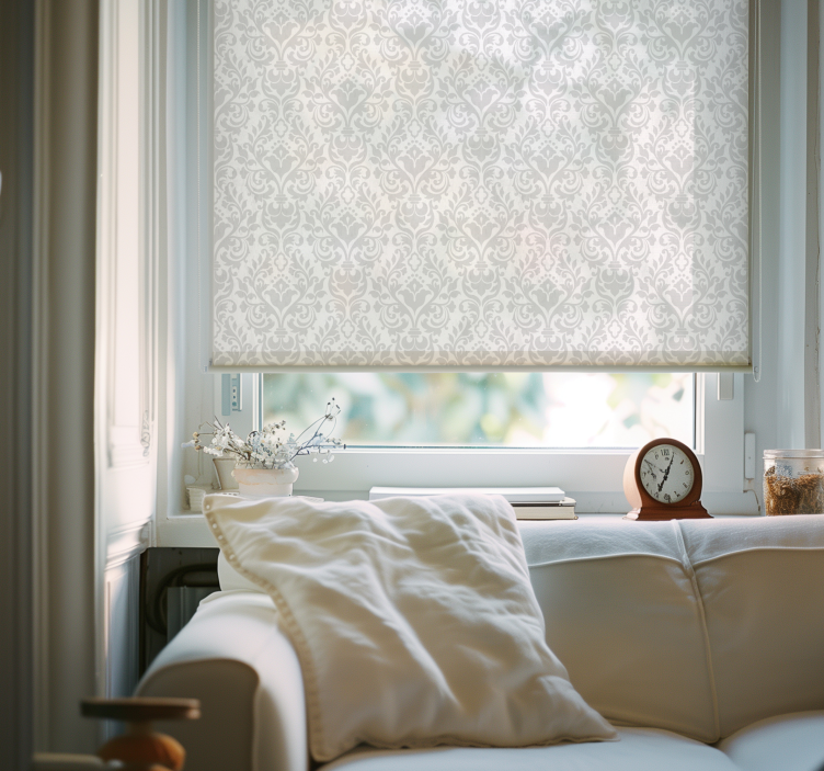 卷簾白色 垃圾锦缎 - TenStickers