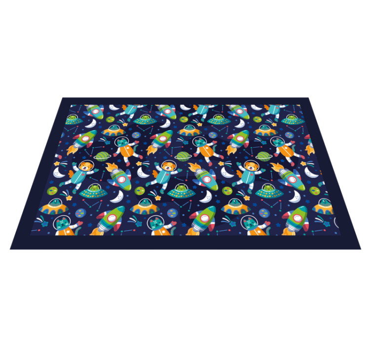 乙烯基儿童餐垫 彩色太空冒险 - TenStickers