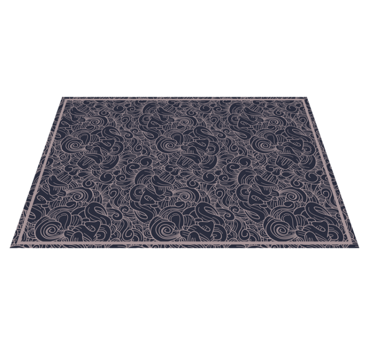 乙烯基餐垫贴图旋涡线条图案 - TenStickers