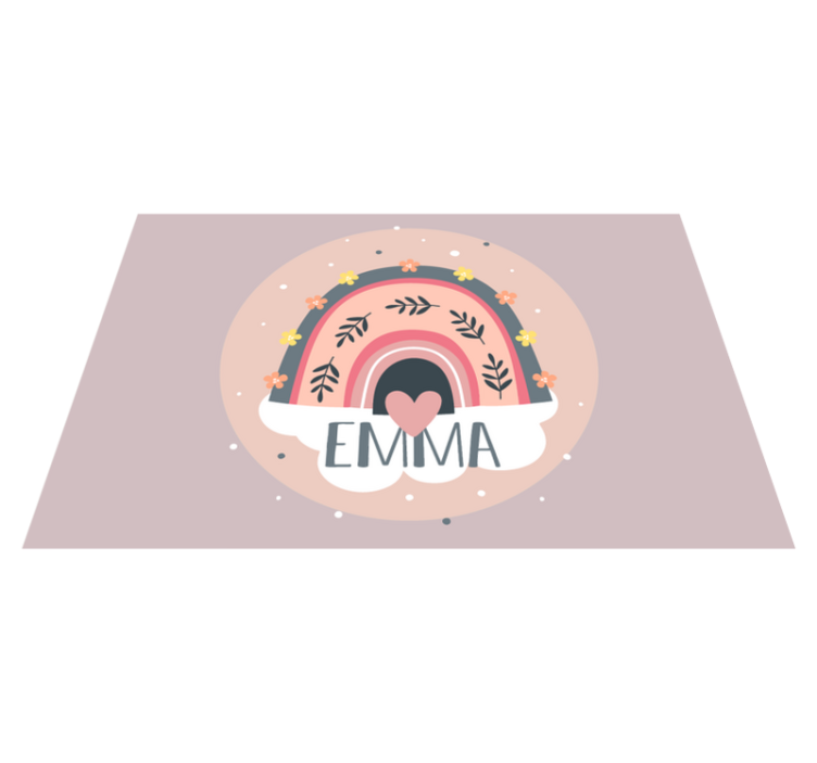 乙烯基儿童餐垫彩虹花卉设计 - TenStickers