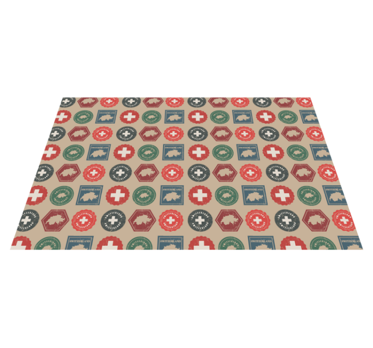 乙烯基餐垫原版瑞士国旗印章 - TenStickers
