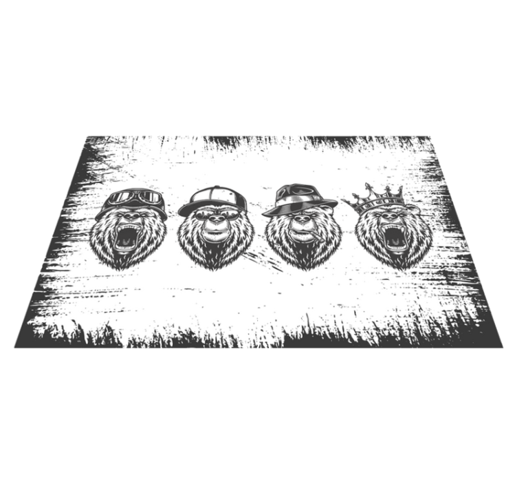 乙烯基餐垫原版时尚熊肖像 - TenStickers