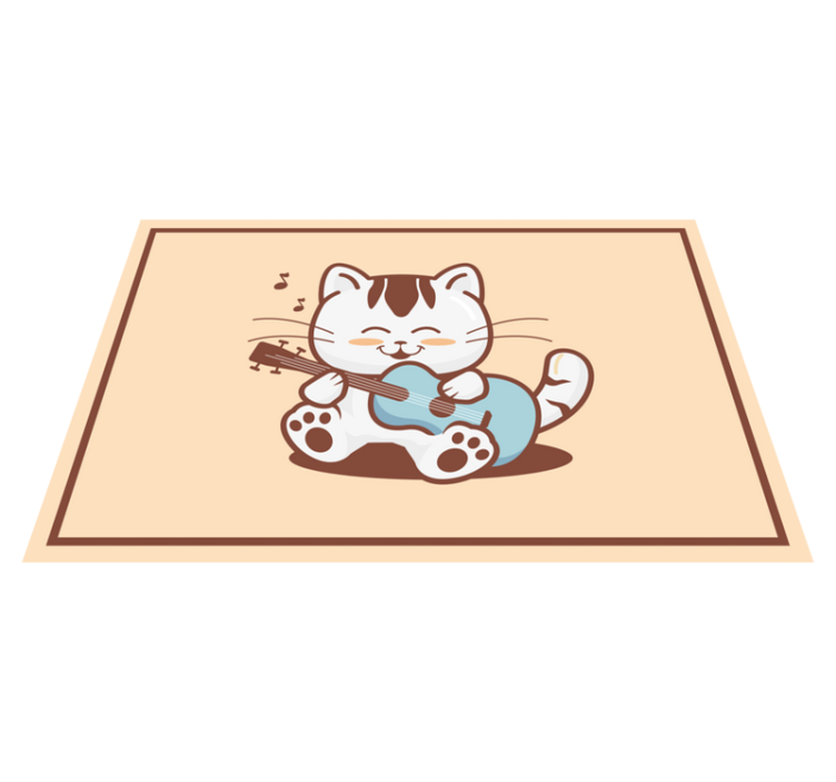 乙烯基儿童餐垫音乐猫角色 - TenStickers