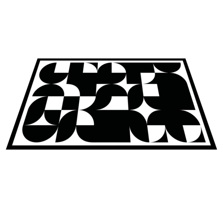 乙烯基餐垫几何黑色图案 - TenStickers