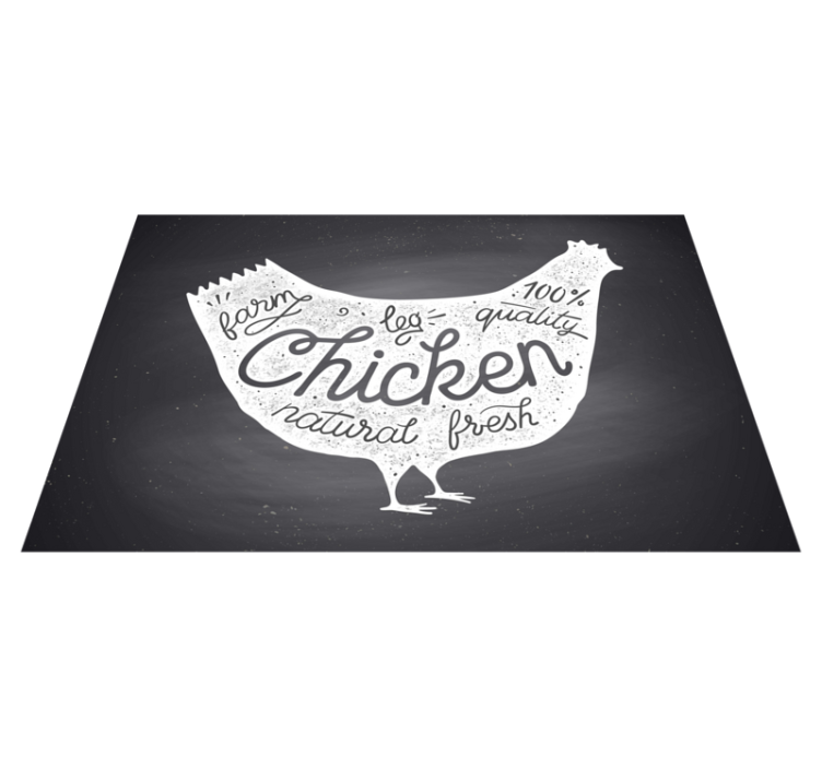 老式鸡黑板原始餐垫 - TenStickers