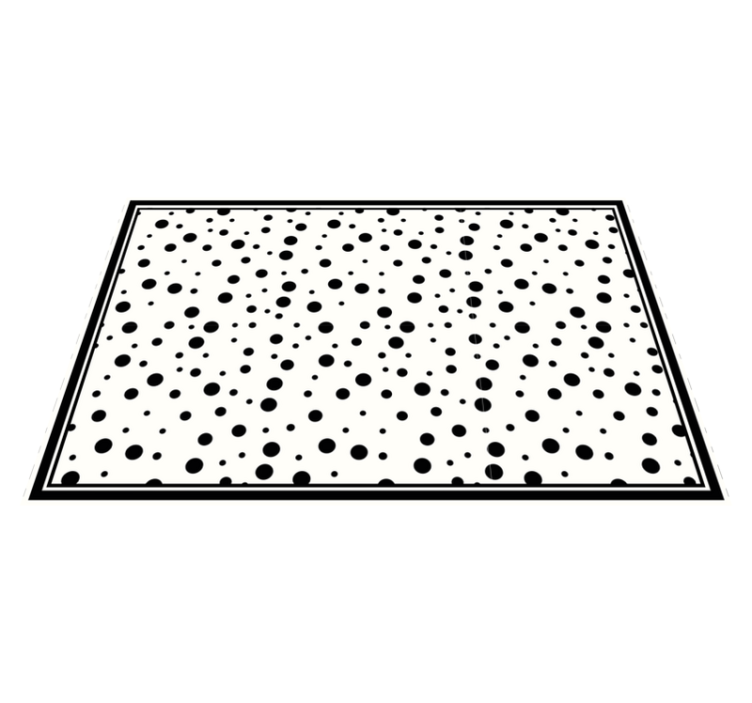 白色家用餐垫上的黑色圆点 - TenStickers