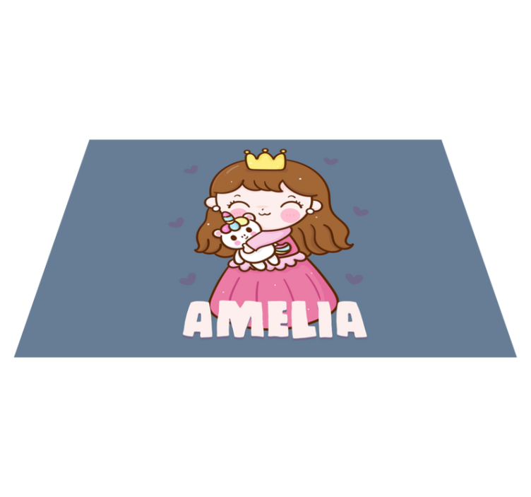 乙烯基儿童餐垫可爱公主与独角兽 - TenStickers