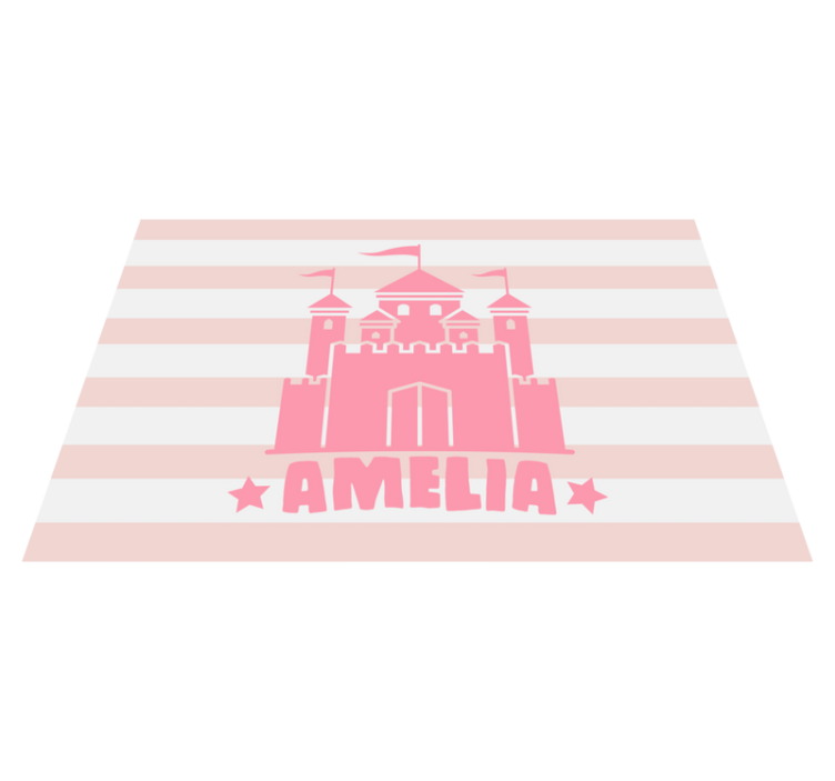 乙烯基儿童餐垫带旗帜的城堡 - TenStickers