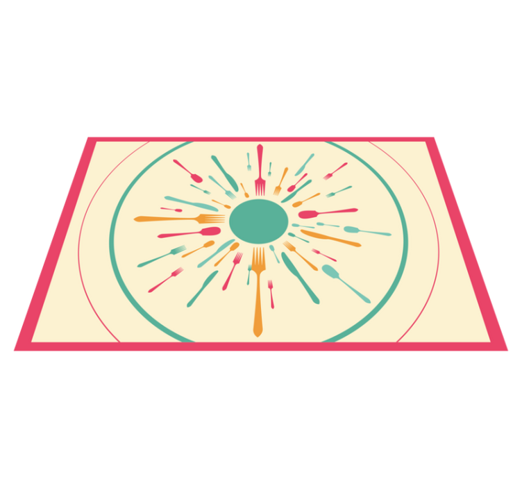 乙烯基餐垫五彩餐具绽放 - TenStickers