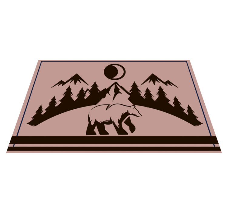 乙烯基餐垫品牌熊影轮廓场景 - TenStickers
