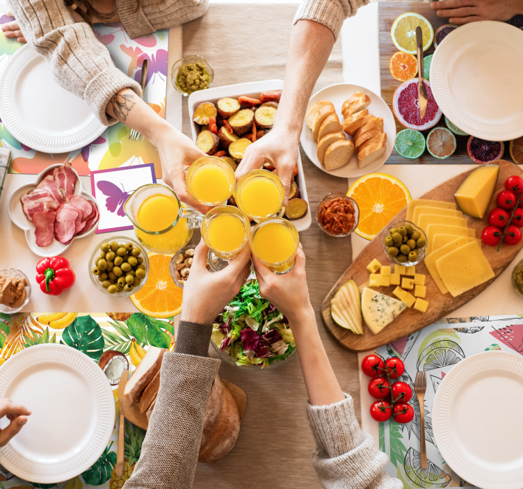 彩虹蝴蝶餐垫 - TenStickers