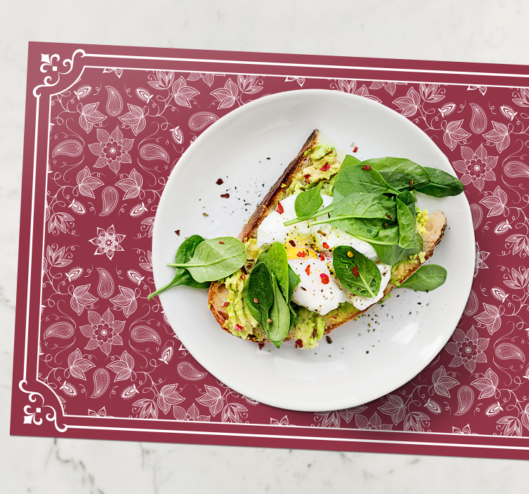 美丽的佩斯利花佩斯利餐垫 - TenStickers