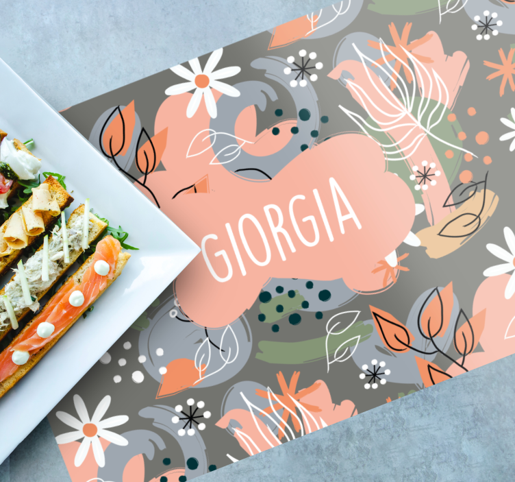 花卉多彩设计个性化餐垫 - TenStickers