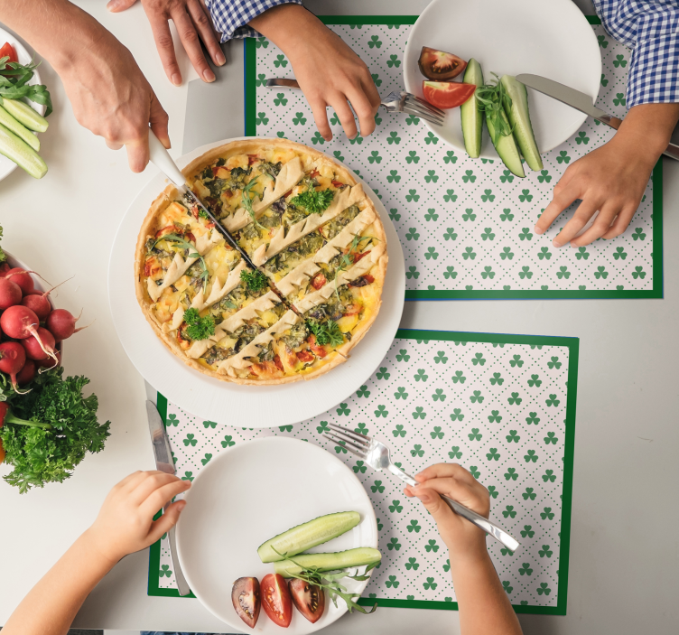 绿色复古图案原始餐垫 - TenStickers