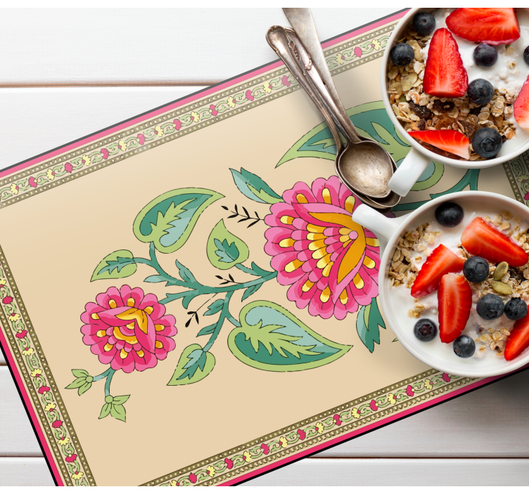 印度莫卧儿花原味餐垫 - TenStickers