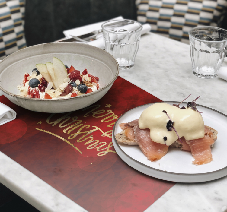 圣诞快乐在红色圣诞节餐垫 - TenStickers