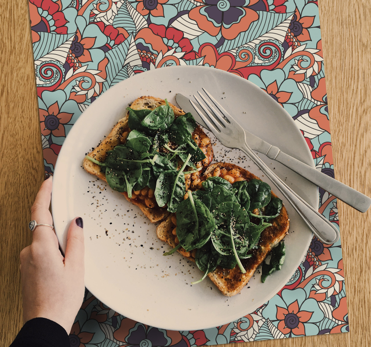 佩斯利巴洛克花卉餐垫 - TenStickers