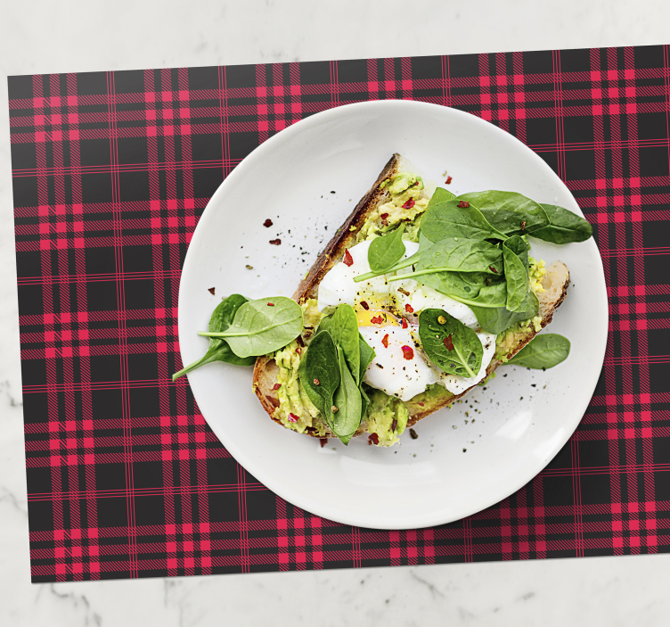 红色格子呢圣诞节餐垫 - TenStickers