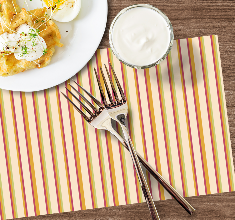 复古柔和的条纹图案现代餐垫 - TenStickers