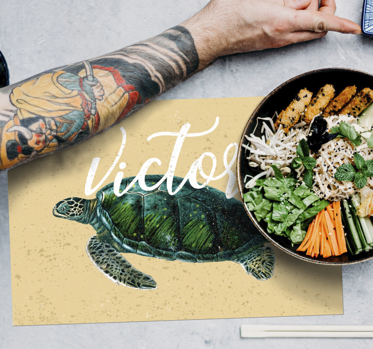 海龟的名字乌龟餐垫 - TenStickers