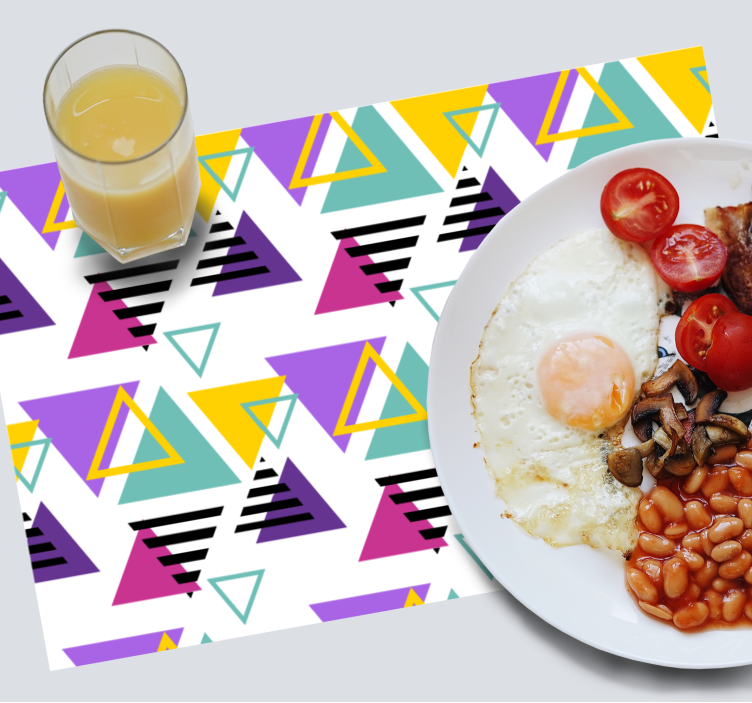 鲜艳的色彩 80 年代图案原创餐垫 - TenStickers