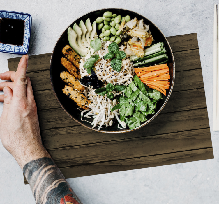 木纹纹理的餐垫 - TenStickers